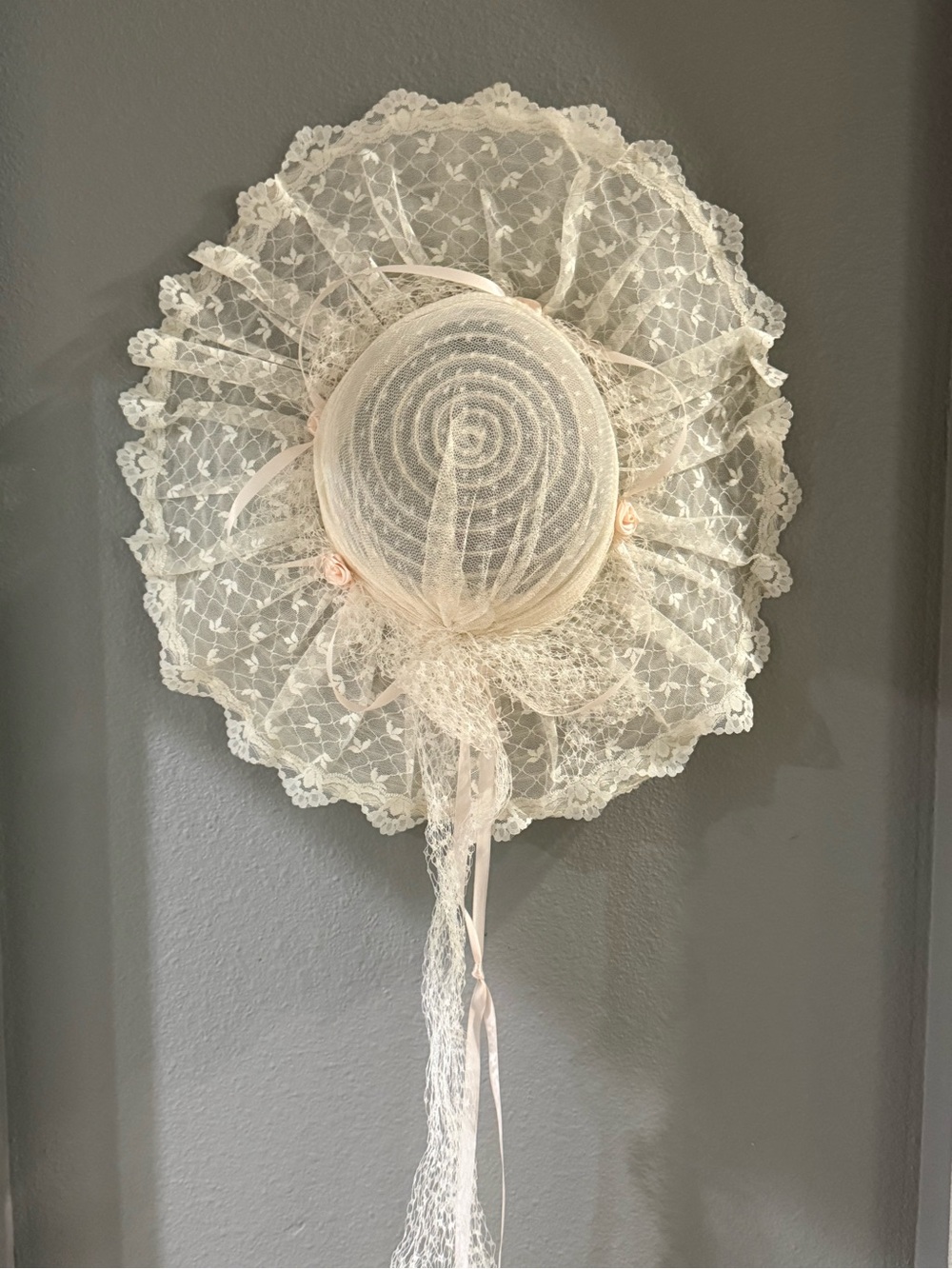 Vintage Lace Wedding Bonnet Hat